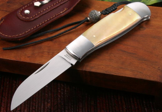 Amherst Cutlery Warncliff Gold Pearl Folding Knife