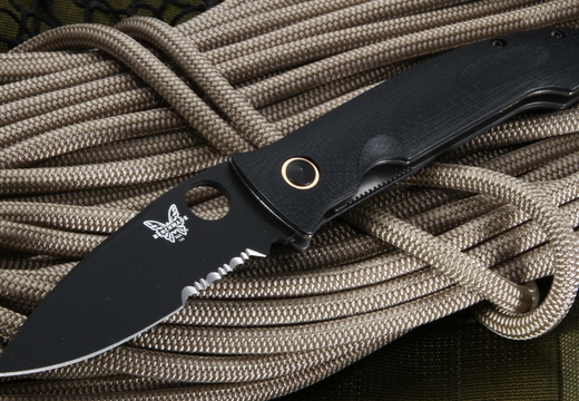 Benchmade Mini Dejavoo Serrated Black Folding Knife  BM 745SBK