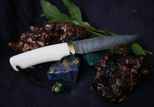 Damascus Drop Point Hunter--002