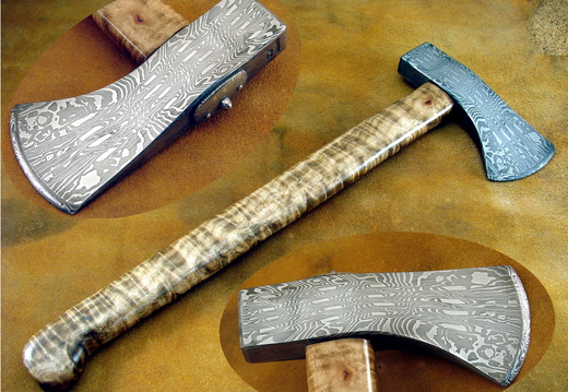 Ed Caffrey Mosaic Damscus Hatchet