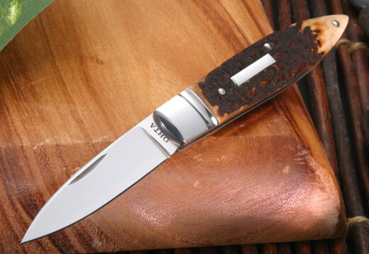 Hiroaki Ohta Custom Knives Fall Stag Folding Knife