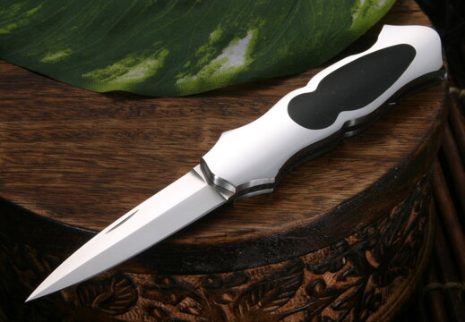 Joe Kious Black Jade Dagger Folding Knife