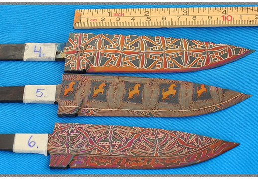 Johan Gustafsson 3 MOSAIC DAMASCUS BLADES
