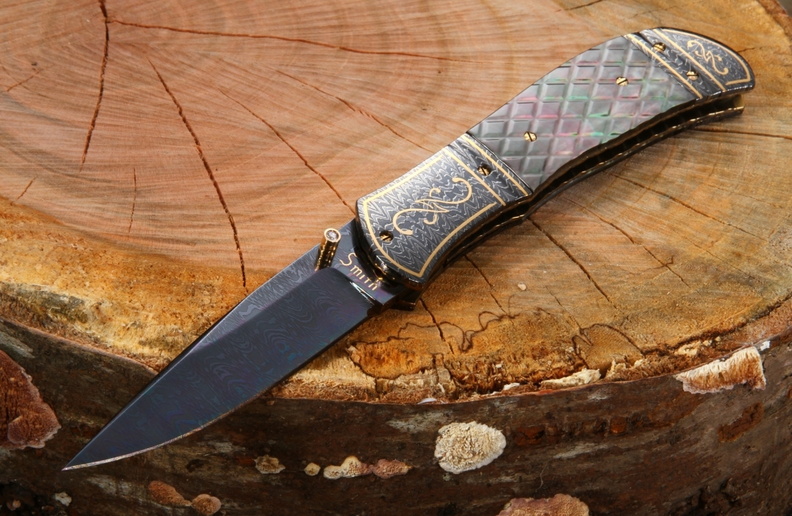 John_W_Smith_Custom_Knives_Bellagio_Damascus__Gold_Folding_Knife.jpg