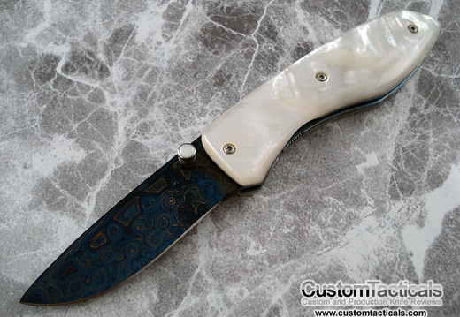 Mike Irie Pearl and Damascus Knife