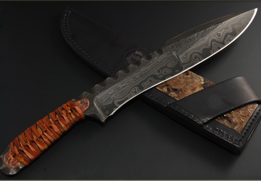 Strider Knives Mick Strider  MSC Recurve Damascus Fighter--001