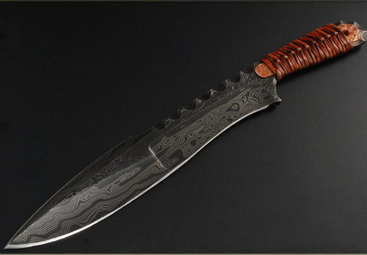 Strider Knives Mick Strider  MSC Recurve Damascus Fighter--002