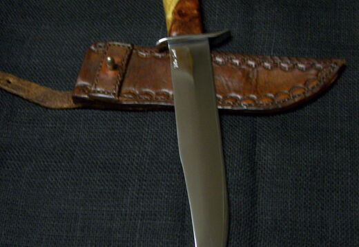 Amboyna burl bowie knife1