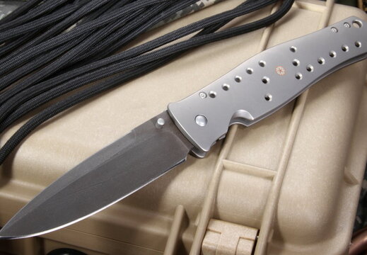 Tom Mayo Custom Damascus TNT Folding Knife