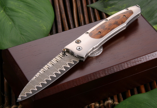 William Henry Gentac B30TSW Damascus Folding Knife