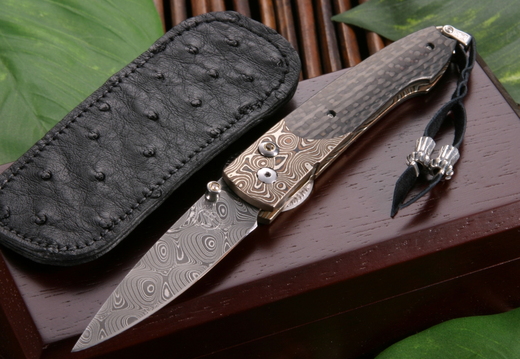 William Henry Lancet  B10MCT Damascus Folding Knife