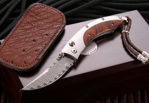 William Henry Persian B11TIW Damascus Folding Knife