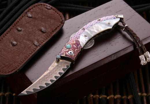 William Henry Persian B11WMPC Damascus Folding Knife