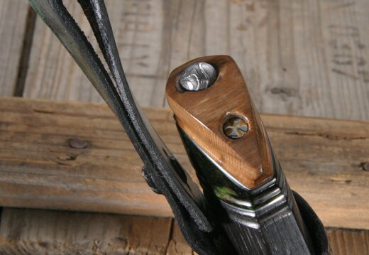 Venom Birch Mammoth and Damascus Fixed Blade Knife--001
