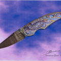 Gary Blanchard purple and gold scroll