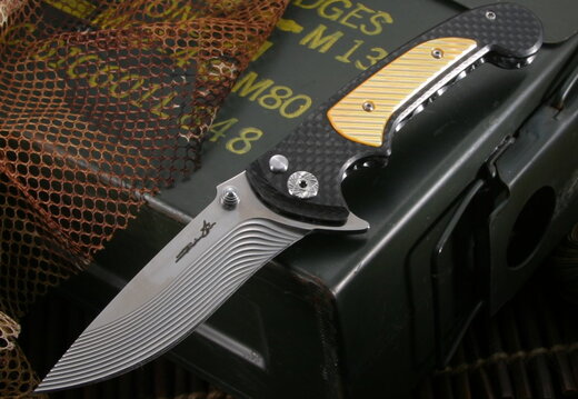 Brian Tighe Tighe One On Black and Gold Tactical Folding Knife