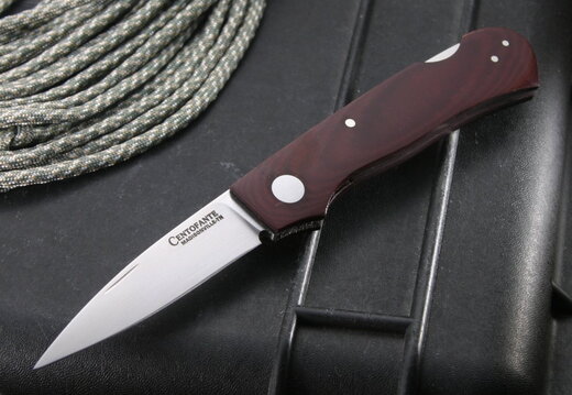 Frank Centofante Ultra Light Gents  Maroon Micarta Folding Knife