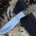 102 Custom Hunting Knife  Black and White Ebony Handle