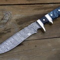 Custom damascus sub hilt fighter Birch burl with ebony