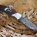 HHH Custom Knife Damascus with inlayed cocobolo handles item  980