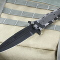 HTM Knives  Exclusive Black Blade Tiger DDR Mad Maxx 55 Tactical Folding Knife