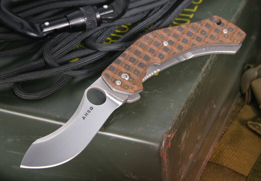 Jens Anso Crash Red and Blue Tactical Folding Knife