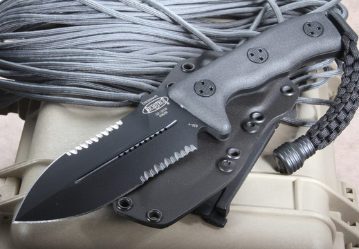 Microtech Crosshair Black Serrated Tactical Knife
