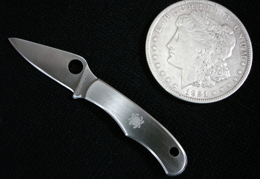 Spyderco Bug with 1921 Morgan Silver Dollar for scale