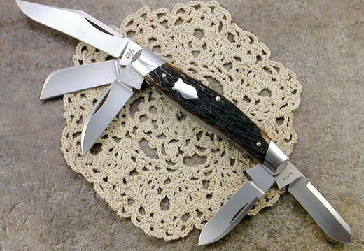 TBose 5 Blade Stockman wRemington Bone