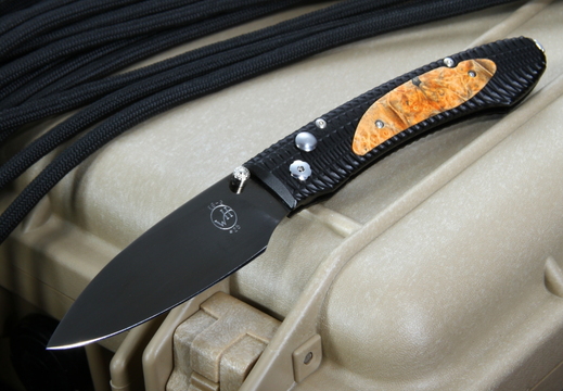 William Henry E6  2 EDC Box Elder Burl Folding Knife