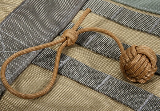 Wilson Tactical Custom Knives Monkey Fist Para Cord Lanyard  TAN